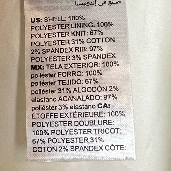 Chico’s Zenergy Fleece Mixed Fabric Puffer Jacket Ivory Size 3 - Picture 9 of 10